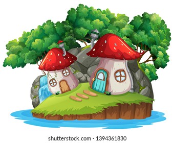 A magic mushroom house  illustration