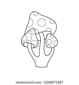 Magic mushroom icon. Cartoon illustration of a fantasy mushroom isolated on a white background. Vector 10 EPS.