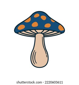 Magic Mushroom icon. Colorful Mushroom icon isolated on white background. Print for t-shirt, typography. Vector illustration
