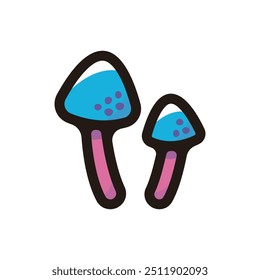 Magic mushroom outline icon for graphic design, apps and websites