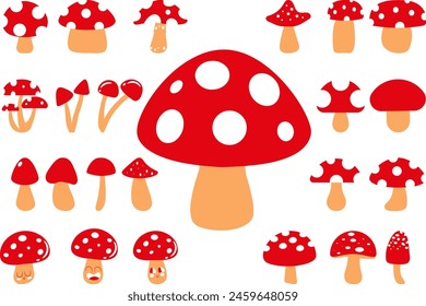 Magic Mushroom Set of vector