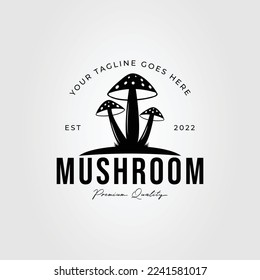 magic mushroom or silhouette fungi logo vector illustration design