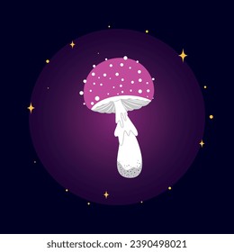 Magic mushroom that glows, magic mushroom amanita, toadstool