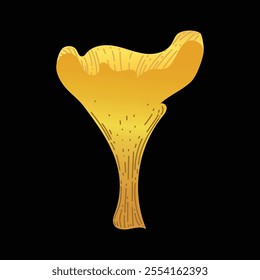 Magic mushroom. Vector flat illustration. Isolated on black background. Great for various designs: psychedelic art and meditation related.