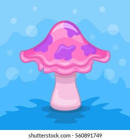 Magic mushroom vector illustration.