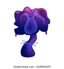 Magic mushroom vector illustration isolated on white.
