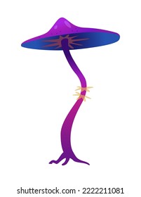 Magic mushroom vector illustration isolated on white.