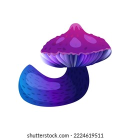 Magic mushroom vector illustration isolated on white.