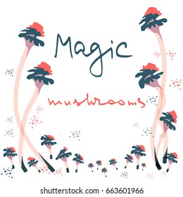 Magic mushrooms  . Flat style for web vector illustration