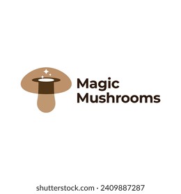 MAGIC MUSHROOMS HAT SPARK LOGO OVERLAPPING VECTOR ICON ILLUSTRATION