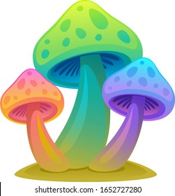 Magic mushrooms on a white background