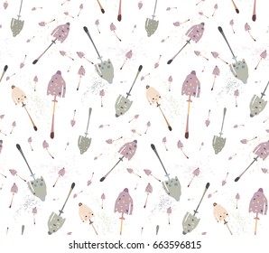 Magic mushrooms pattern seamless . Flat style for web vector illustration