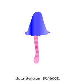 Magic mushrooms. Psychedelic hallucination. Poisonous inedible mushrooms. Vibrant vector clipart. Fairy Tales illustration on white  background. 