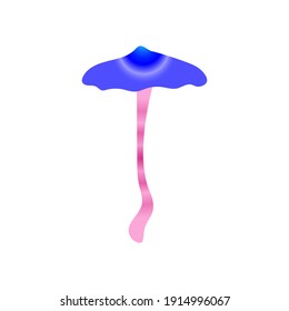 Magic mushrooms. Psychedelic hallucination. Poisonous inedible mushrooms. Vibrant vector clipart. Fairy Tales illustration on white  background. 