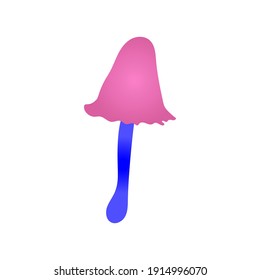 Magic mushrooms. Psychedelic hallucination. Poisonous inedible mushrooms. Vibrant vector clipart. Fairy Tales illustration on white  background. 