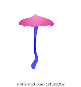 Magic mushrooms. Psychedelic hallucination. Poisonous inedible mushrooms. Vibrant vector clipart. Fairy Tales illustration on white  background. 