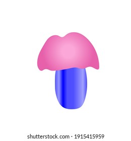 Magic mushrooms. Psychedelic hallucination. Poisonous inedible mushrooms. Vibrant vector clipart. Fairy Tales illustration on white  background. 