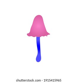 Magic mushrooms. Psychedelic hallucination. Poisonous inedible mushrooms. Vibrant vector clipart. Fairy Tales illustration on white  background. 