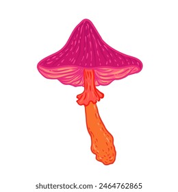 Setas mágicas. Alucinación psicodélica. Ilustración vectorial vibrante. Arte colorido hippie de los años 60. Textil psicodélico de Antiguas, tela, envoltura, Fondo de pantalla. 