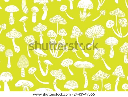 Magic mushrooms.  Psychedelic hallucination. Vibrant  vector illustration. 60s hippie colorful background, hippie and boho texture. Ttrippy wallpaper.