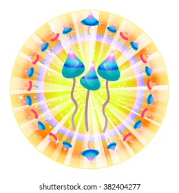 Magic mushrooms vector