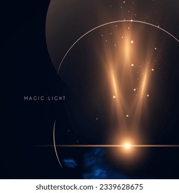 Magic and mystery light effect. Sacred isoteric glow. Cosmos, star and space transparent design
