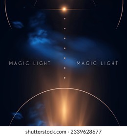 Magic and mystery light effect. Sacred isoteric glow. Cosmos, star and space transparent design