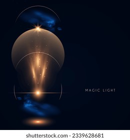 Magic and mystery light effect. Sacred isoteric glow. Cosmos, star and space transparent design