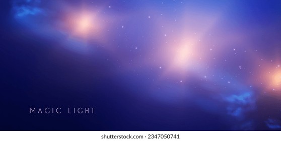 Magic and mystery light effect. Sacred isoteric glow. Cosmos, star and space transparent design