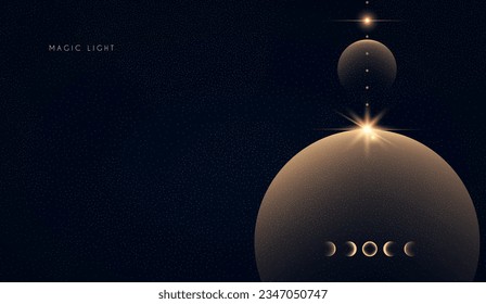 Magic and mystery light effect. Sacred isoteric glow. Cosmos, star and space transparent design