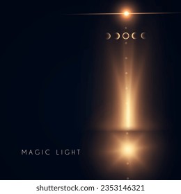 Magic and mystery light effect. Sacred isoteric glow. Cosmos, star and space transparent design