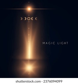 Magic and mystery light effect. Sacred isoteric glow. Cosmos, star and space transparent design