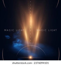 Magic and mystery light effect. Sacred isoteric glow. Cosmos, star and space transparent design