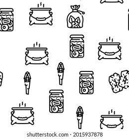 Magic Mystery Objects Vector Seamless Pattern Thin Line Illustration