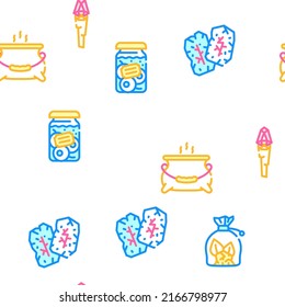 Magic Mystery Objects Vector Seamless Pattern Color Line Illustration