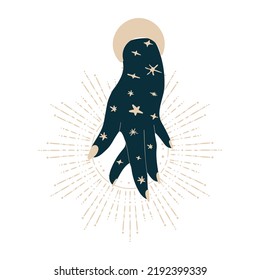 Magic mystic hand in witchcraft