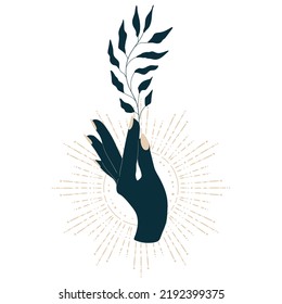 Magic mystic hand in witchcraft