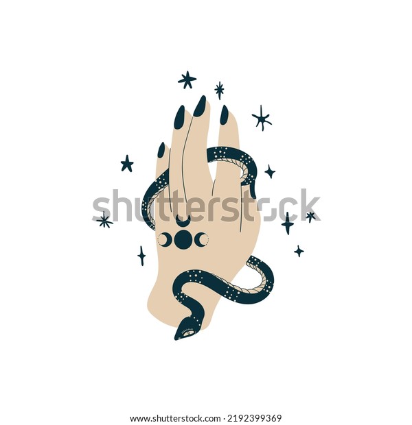 Magic Mystic Hand Witchcraft Stock Vector (Royalty Free) 2192399369 ...