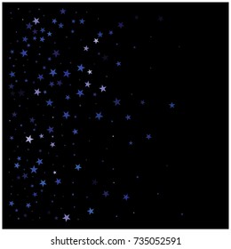 Magic Mystic Stars Confetti. Cool Vector Blue Silver Glitter Background. Festive New Year, Christmas, Halloween, Birthday Mystic Stars Confetti. Magic Sparkles, Premium Elegant Shiny Holidays Texture.