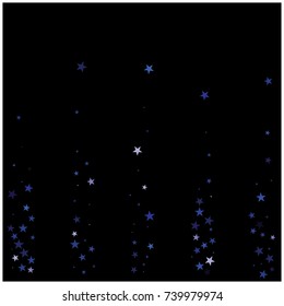 Magic Mystic Stars Confetti. Cool Vector Blue Silver Glitter Background. Festive New Year, Christmas, Halloween, Birthday Mystic Stars Confetti. Magic Sparkles, Premium Elegant Shiny Holidays Texture.