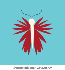 Magic Mystical butterfly. Freaky Moth Card in modern doodle style. Vector illustration