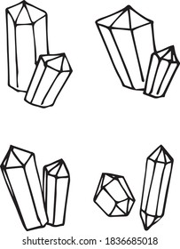 magic mystical crystals vector. magic stones vector