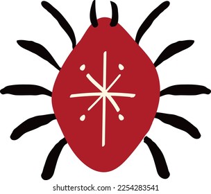 La araña mágica mística. Espectacular araña en estilo doodle moderno. Ilustración del vector
