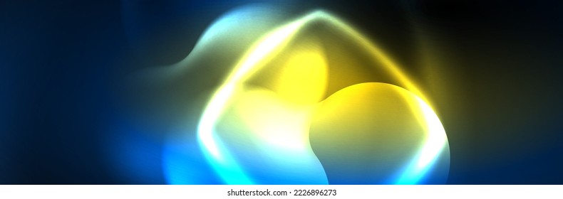 Magic neon glowing lights abstract background wallpaper design, vector illustration