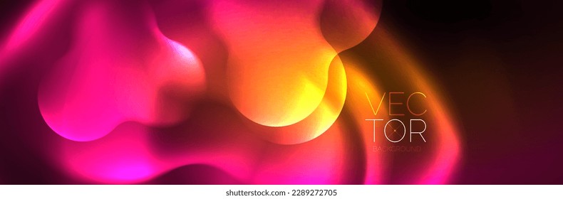 Magic neon glowing lights abstract background wallpaper design, vector illustration