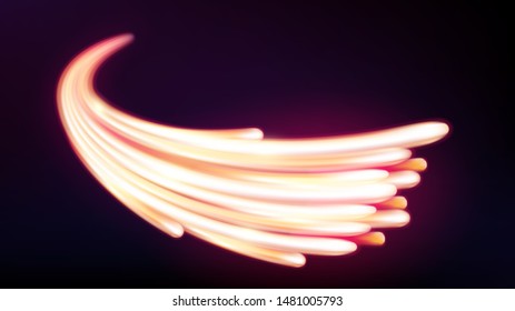 Magic neon light curved lines, Abstract Background. Vector Illustration