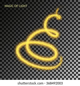 magic neon light curved lines on graphic modern background