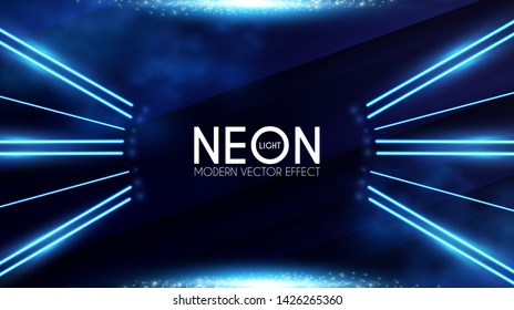 Magic Neon Light Effect. Motion Beam Design. Colorful Futuristic Space.