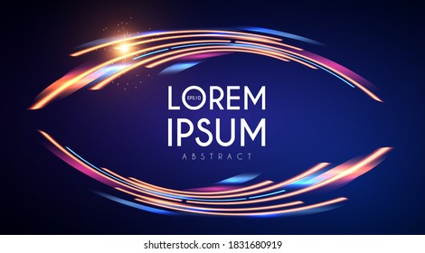 Efecto de luz mágica neón. Diseño de haz de movimiento. Un espacio colorido y futurista.