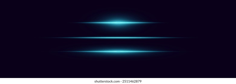 Magic neon lines of light. Blue glare of the beam.